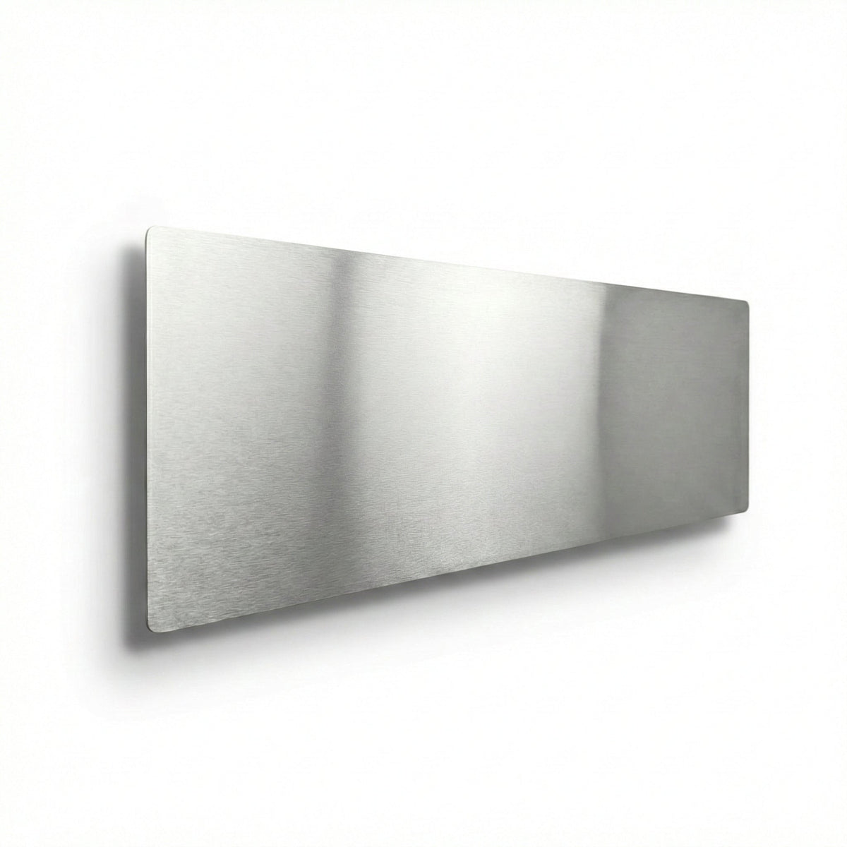 Horizontal perspective of a bespoke floating magnetic board by Fig & Forge, showing the slim-profile industrial design and seamless edges