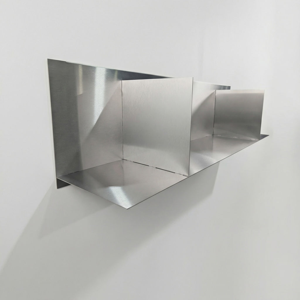 Custom Divider Floating Shelf in Stainless Steel
