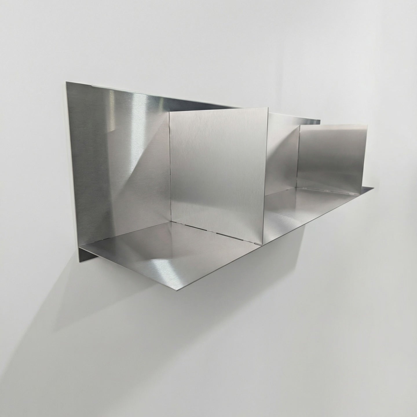 Custom Divider Floating Shelf in Stainless Steel