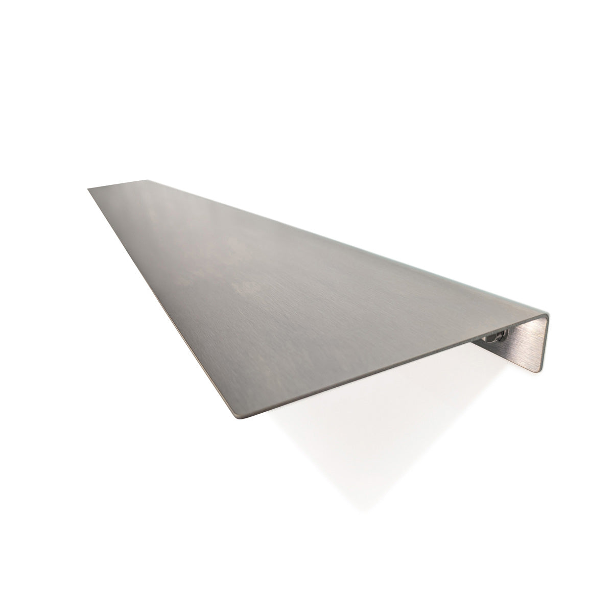Top Side View of made-to-measure simple design stainless steel shelf by Fig & Forge for minimalist organization