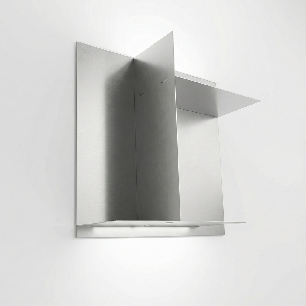 Close-up angle of the Custom Panel Display Shelf by Fig & Forge, highlighting the hidden bracket system and clean gallery-style floating presentation