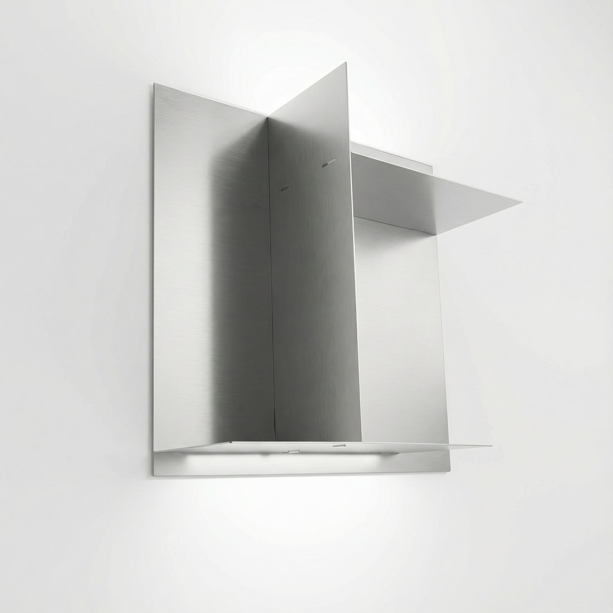 Close-up angle of the Custom Panel Display Shelf by Fig & Forge, highlighting the hidden bracket system and clean gallery-style floating presentation